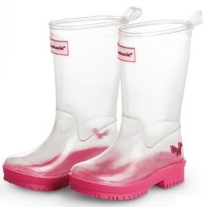 Gently Used American Girl Wellie Wishers Rain Boots with Pink Soles